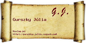Gurszky Júlia névjegykártya